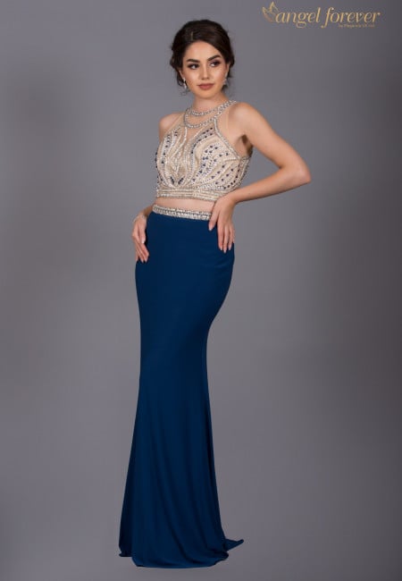 Angel Forever Blue Two-Piece Prom Dress